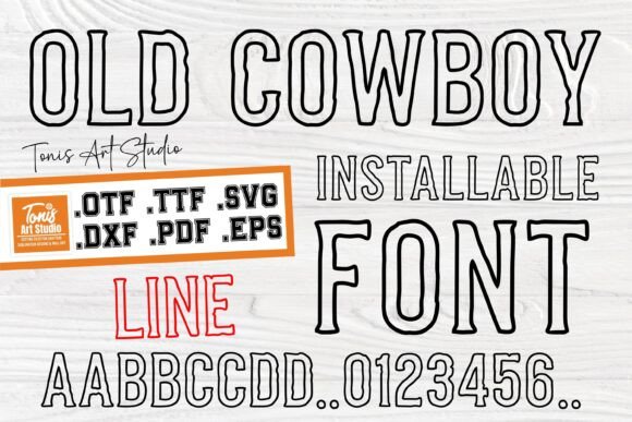 Old Cowboy Line: A Rugged Display Font for Digital Branding
