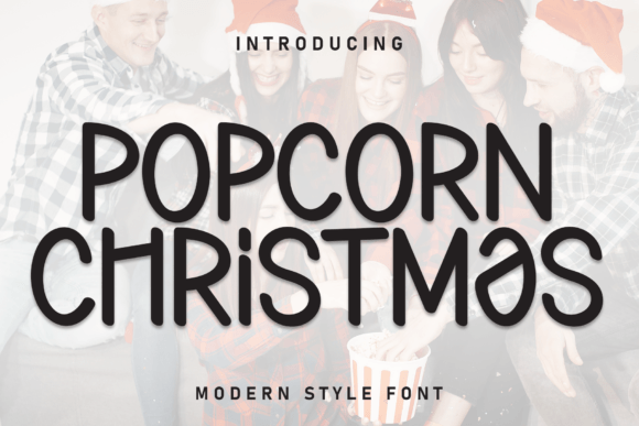 Popcorn Christmas: A Festive Display Font for Small Business Branding